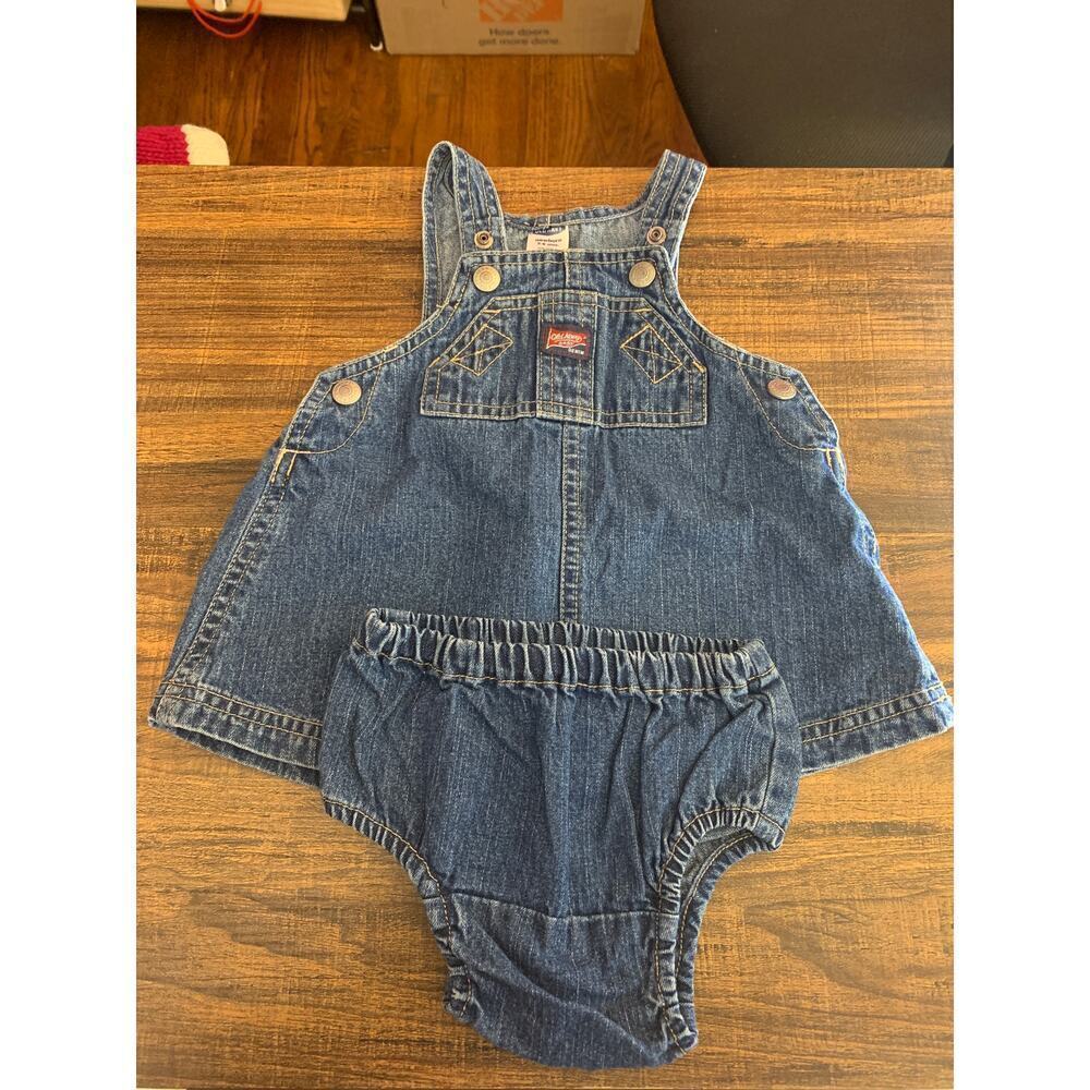 OLD NAVY Girl’s 2 Piece Overall Dress with Diaper Cover / Size: NB 3-6 Months